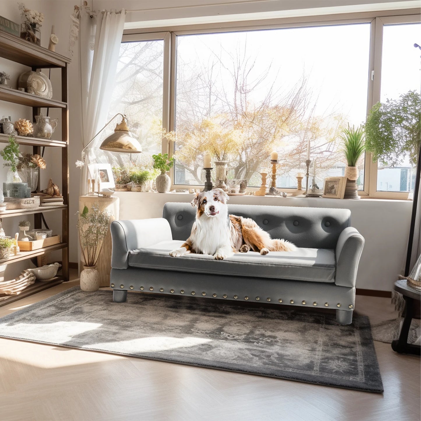 Elevated Extra Large Dog Bed Sofa Microfiber Leather Cover