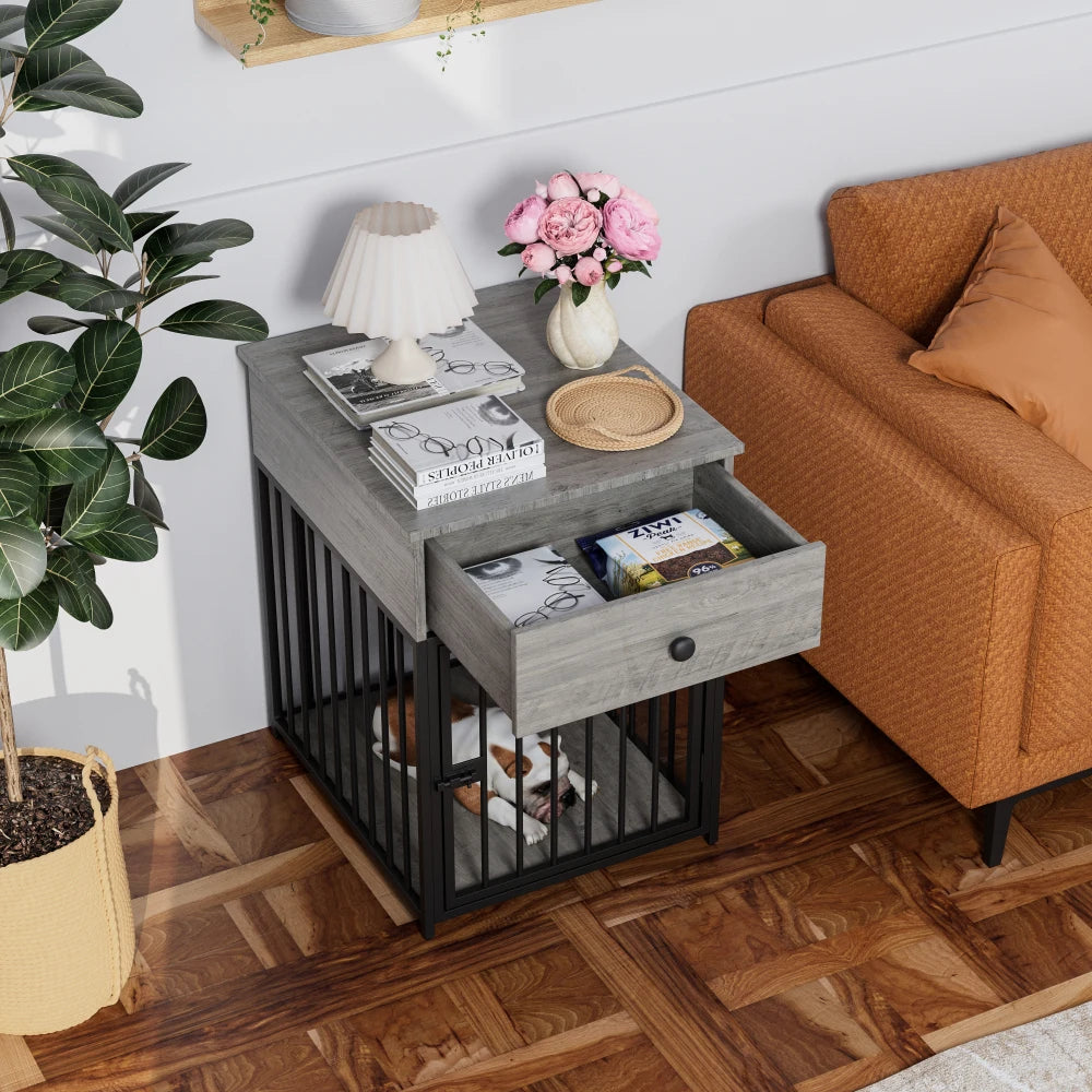 Dog Crate Furniture End Table For Small Dog Indoor Cage