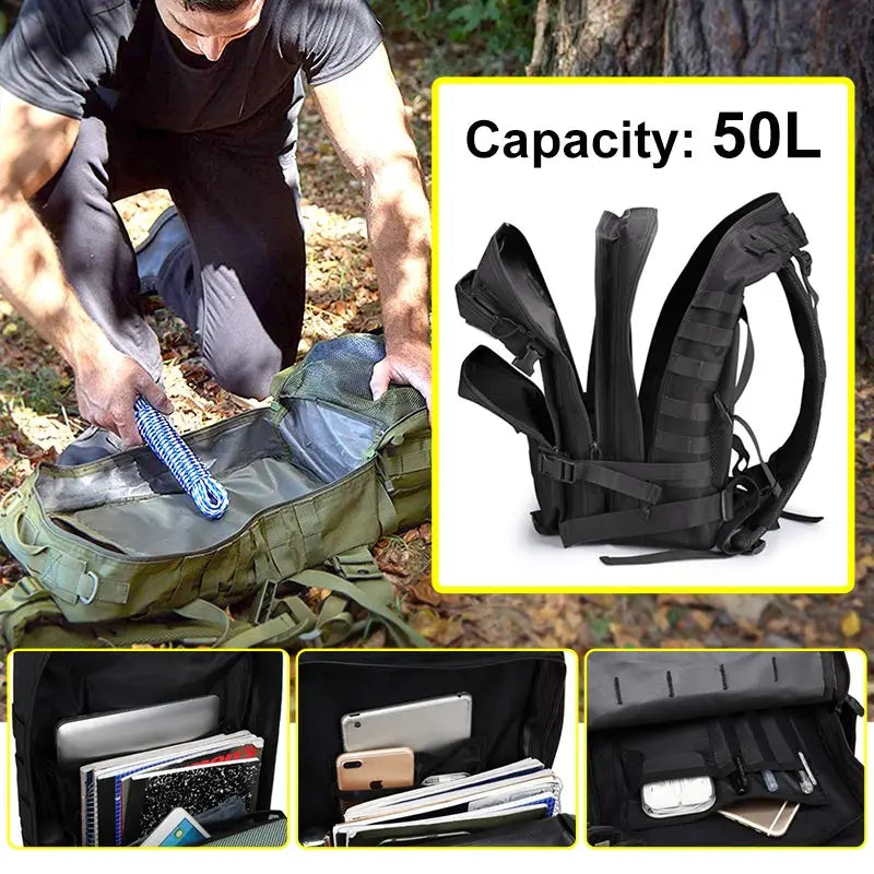 Tactical 45L 25L Waterproof Travel Backpack For Men Outdoor