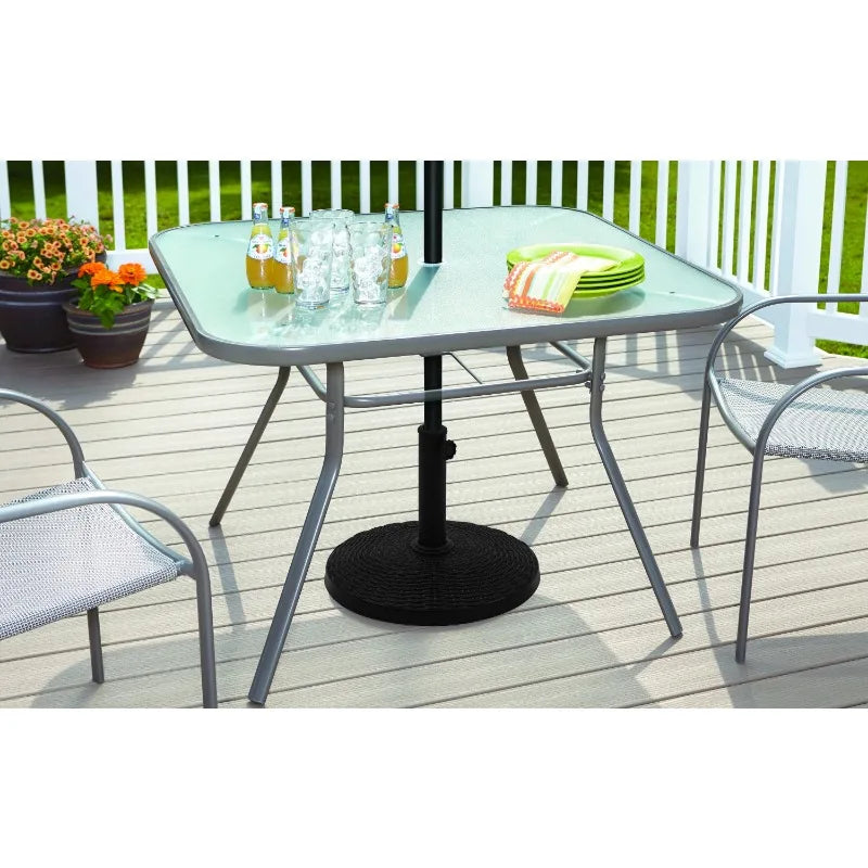 22lb Black Resin Patio Umbrella Base Heavy Duty Secure