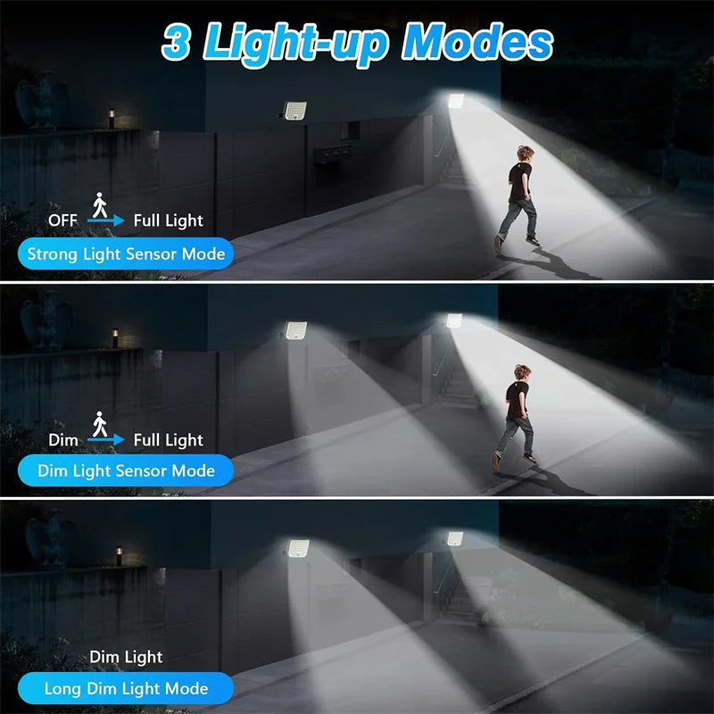 256 LED Solar Motion Sensor Security Flood Light Waterproof