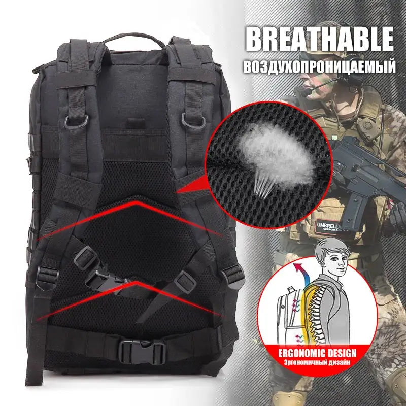 Tactical 45L 25L Waterproof Travel Backpack For Men Outdoor