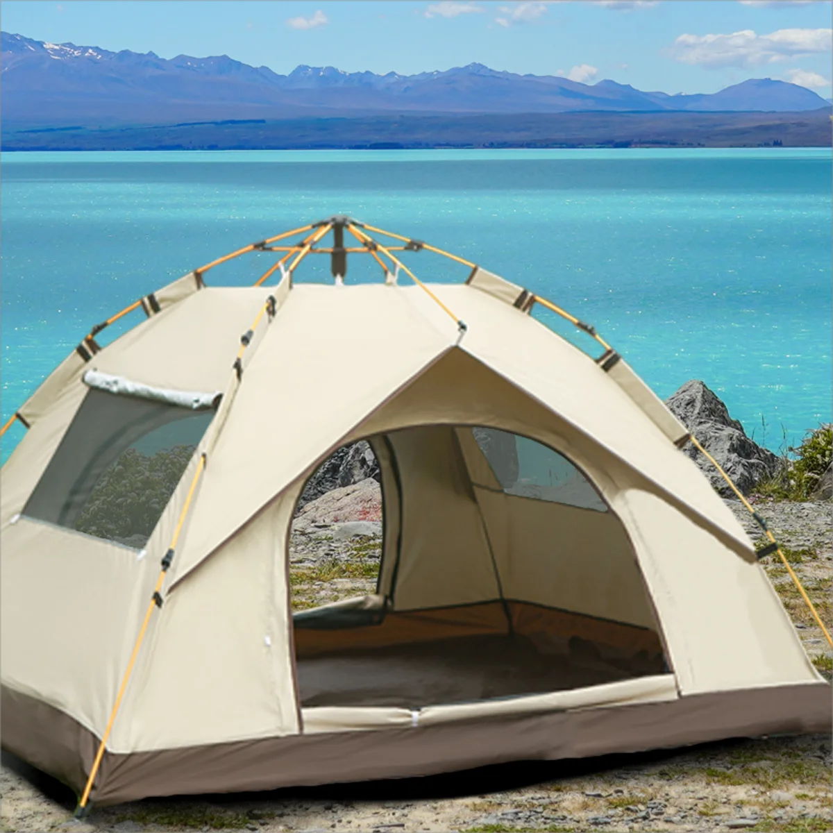 Automatic Pop Up Camping Tent Sunshade For 3 To 4 People