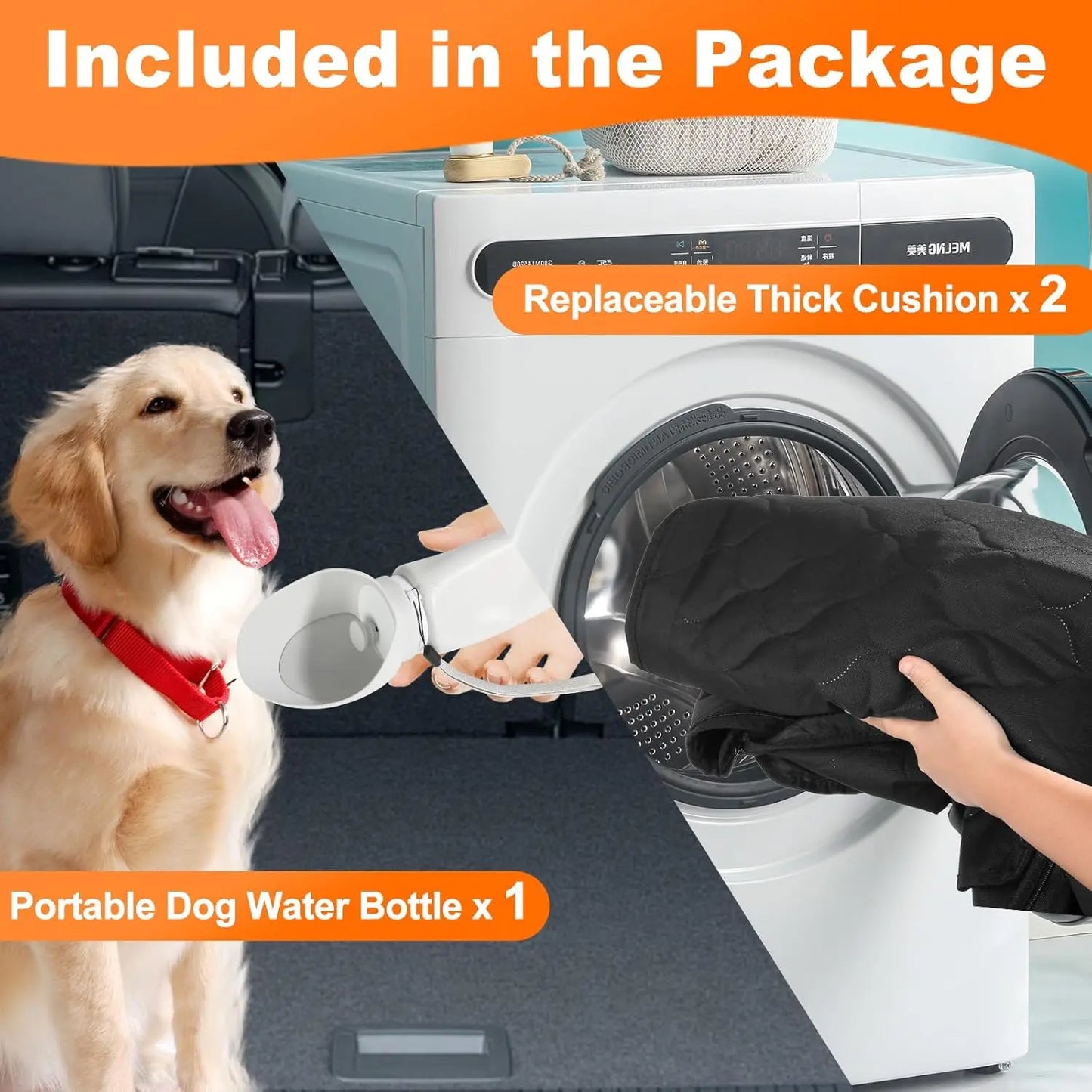 Waterproof Foldable Dog Car Seat Hammock Back Seat Protector