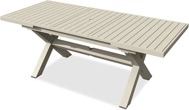 Expandable Aluminum Outdoor Dining Table For 6 To 10