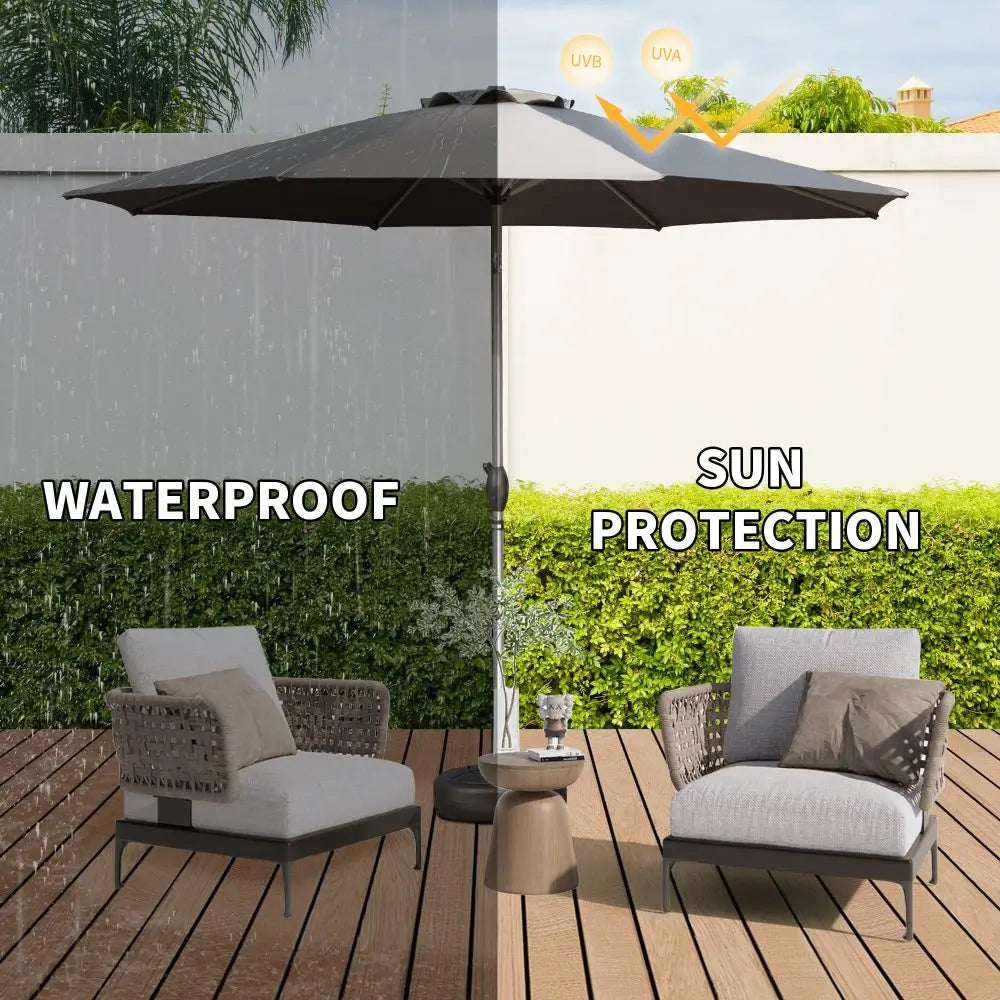 10 Ft Patio Umbrella Outdoor Crank Tilt UV Waterproof