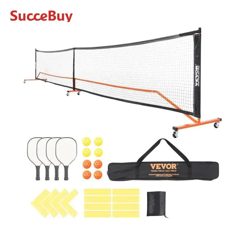 SucceBuy 22Ft Portable Pickleball Net System Full Court