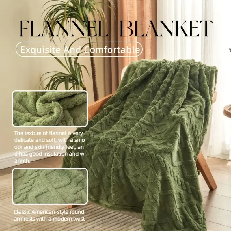 Ultra Soft 3D Plush Fleece Blanket Dense Weave For Warmth