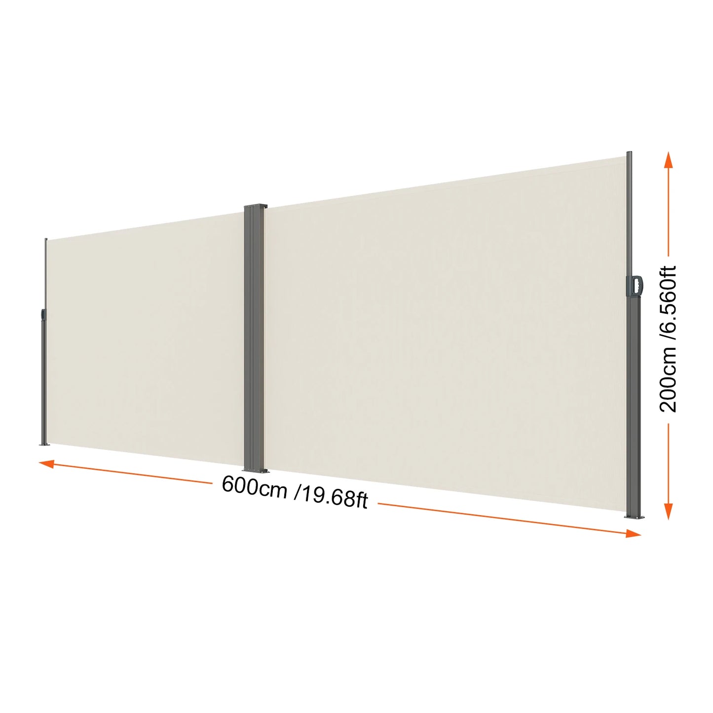 Retractable Side Awning Outdoor Privacy Polyester Waterproof