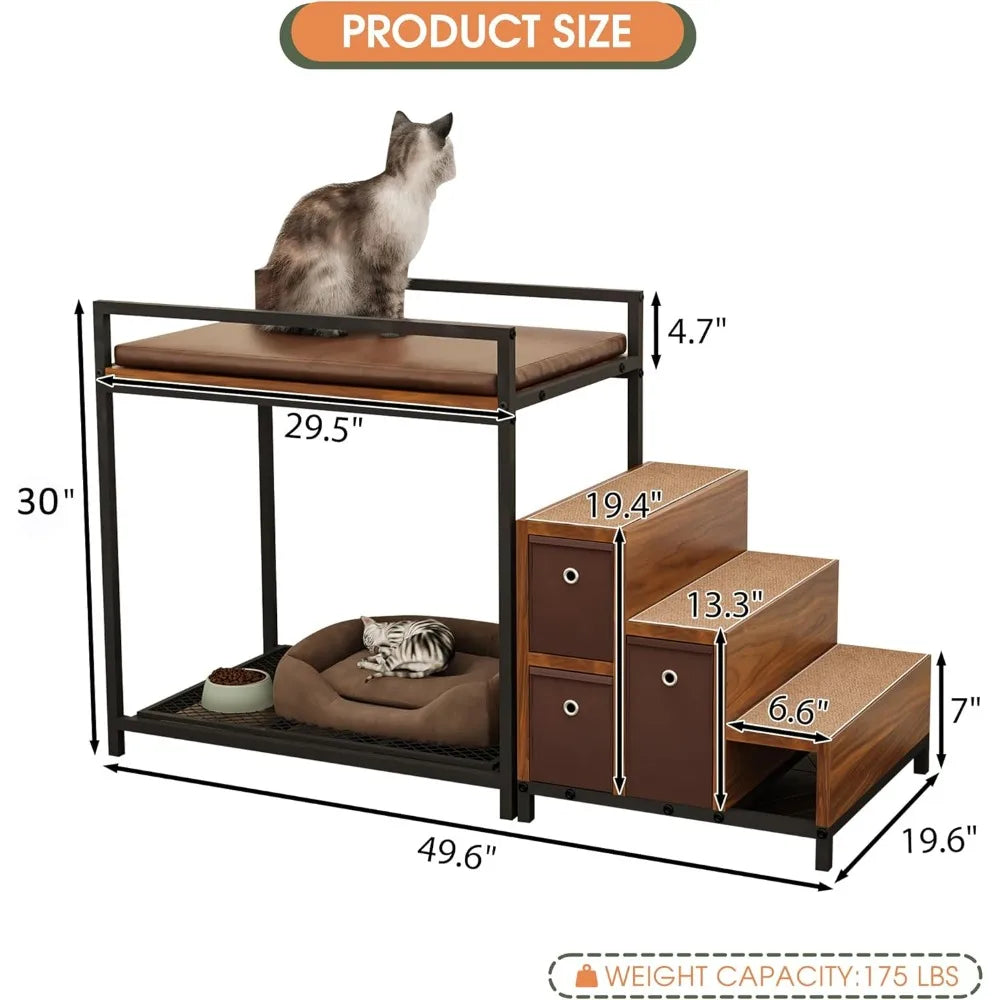 Dog Window Perch Non Slip Pet Bunk Bed With Drawers