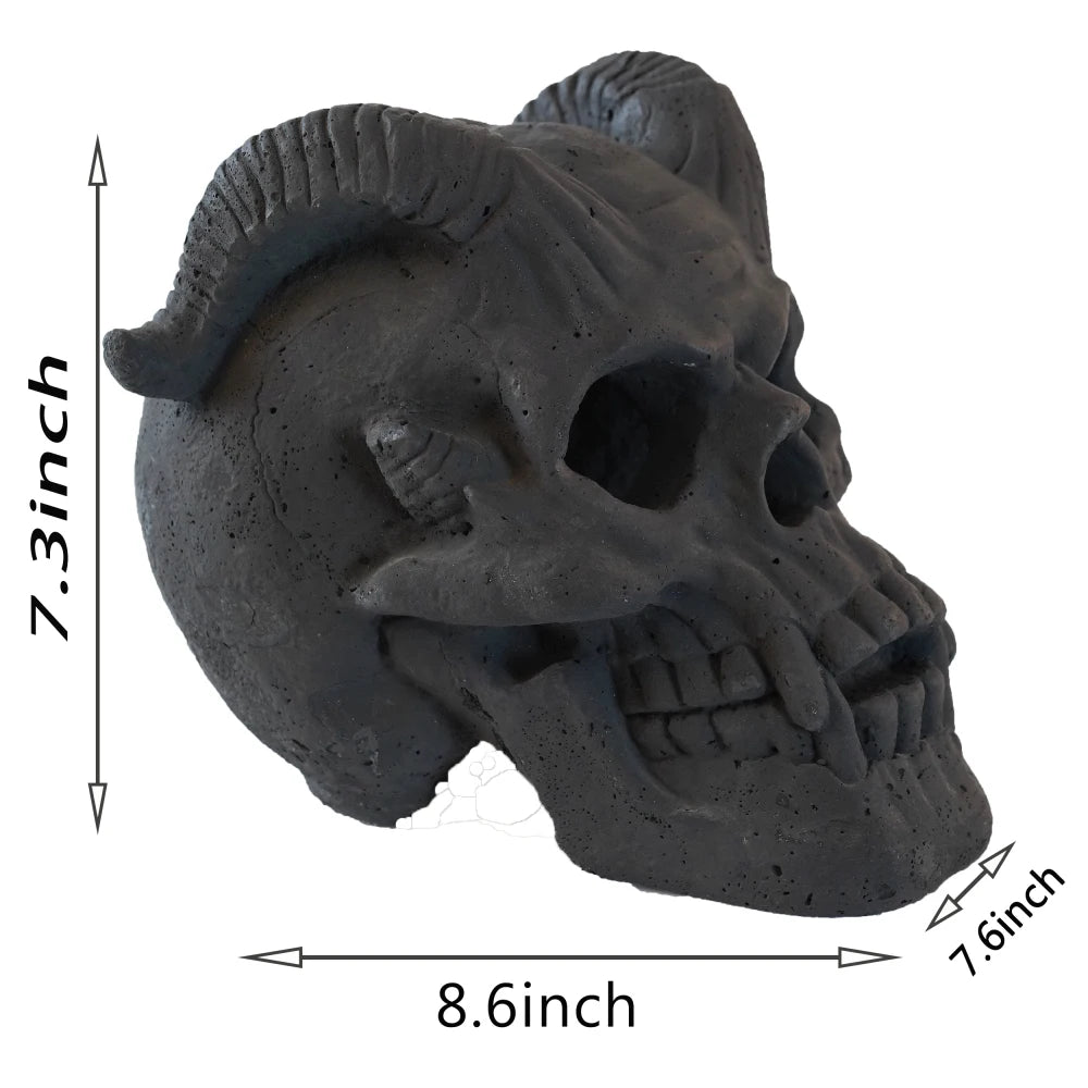 Refractory Fireproof Imitated Human Skull Gas Log for Wood Fireplace Firepit Campfire
