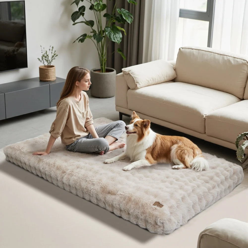 Ultra Plush Dog Bed Soft Cushion Large Dog Crate Mattress