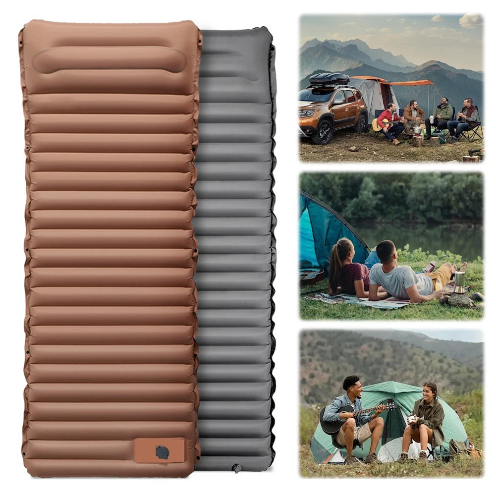 10cm Self Inflating Camping Mat With Foot Pump Pillow