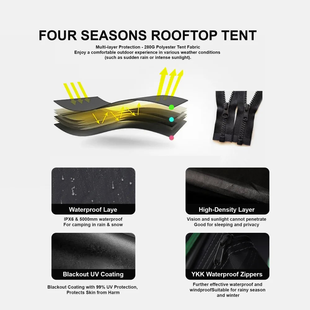 Bayati RRT Rooftop Car Roof Tent Aluminum Alloy 2 Person