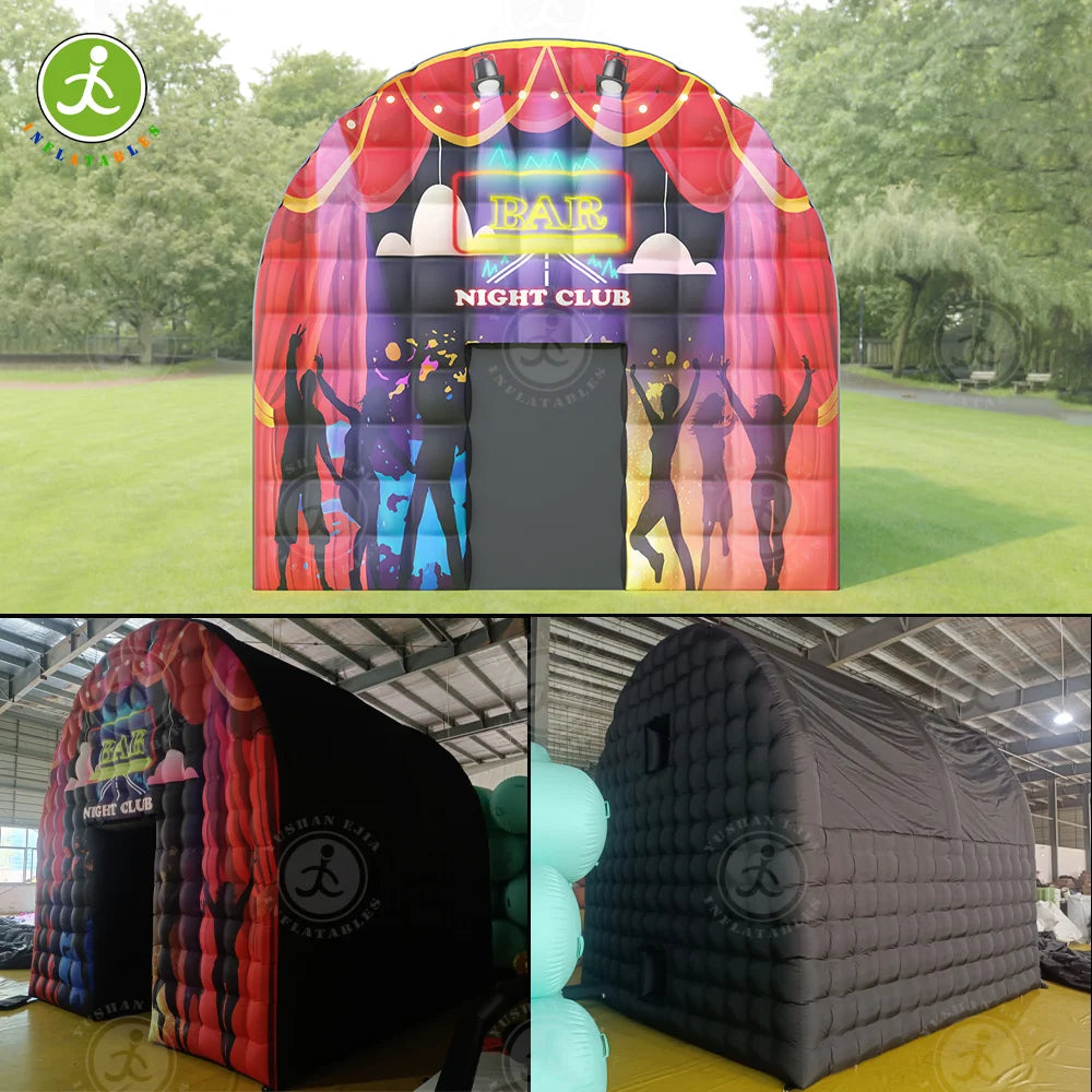 Large Black Inflatable Air Tent Square Pavilion For Camping