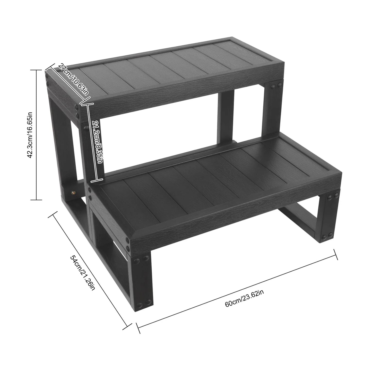 2 Step Hot Tub Steps Pool Ladder Entry Stairs Outdoor Spa Stairs