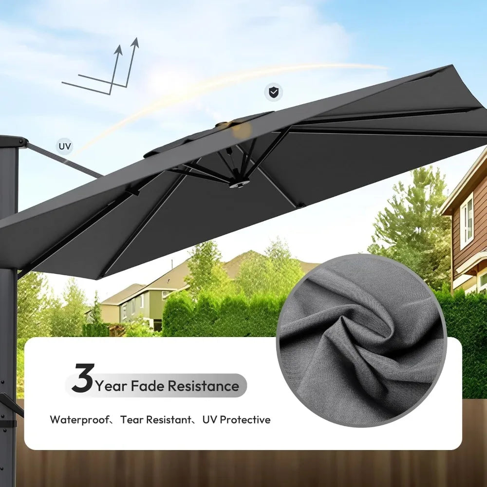 Extra Large 10x13 Ft Rectangular Cantilever Patio Umbrella