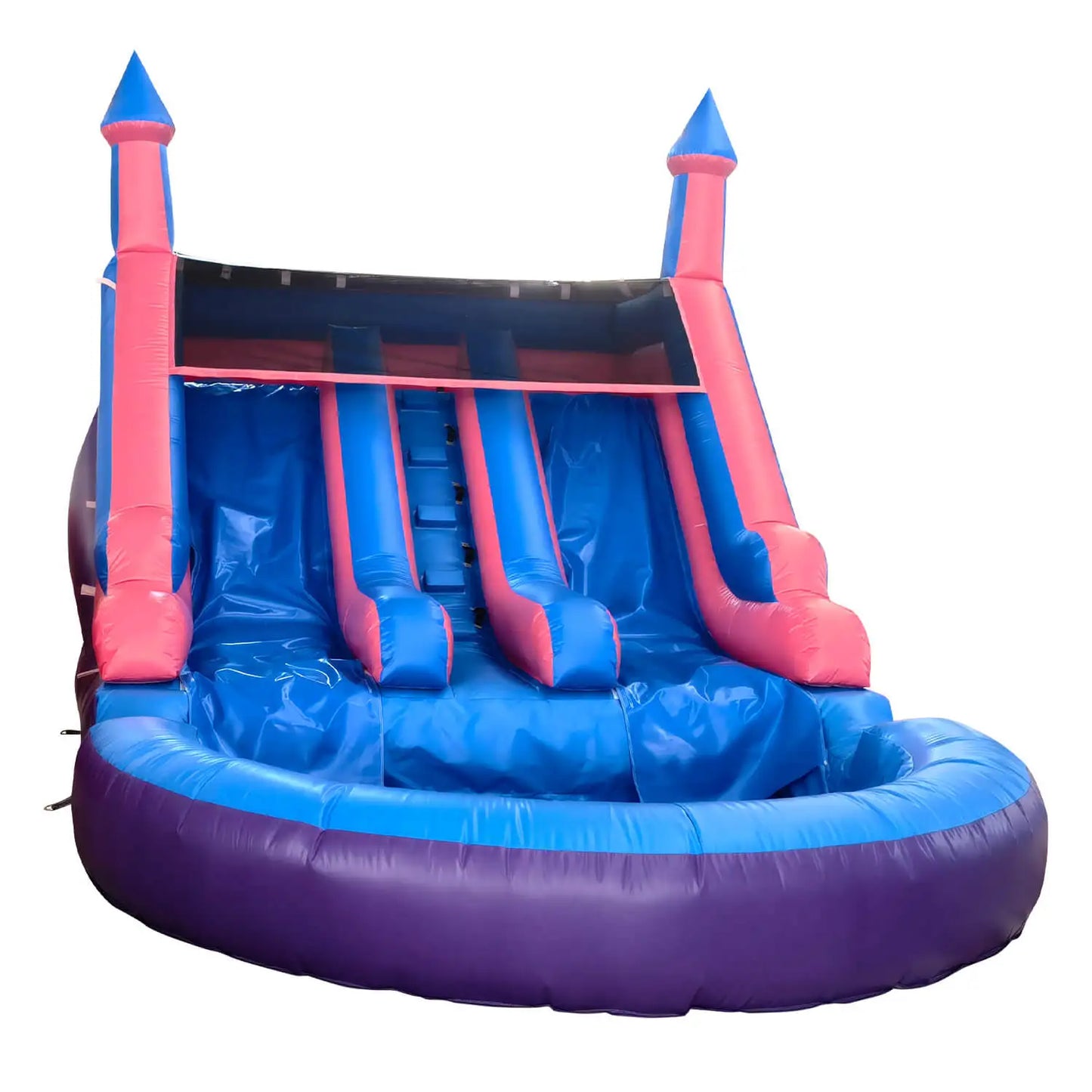 Inflatable Summer Outdoor Slide Air Bounce Water Amusement Play Equipment Double Slide Bubble Ball Pit