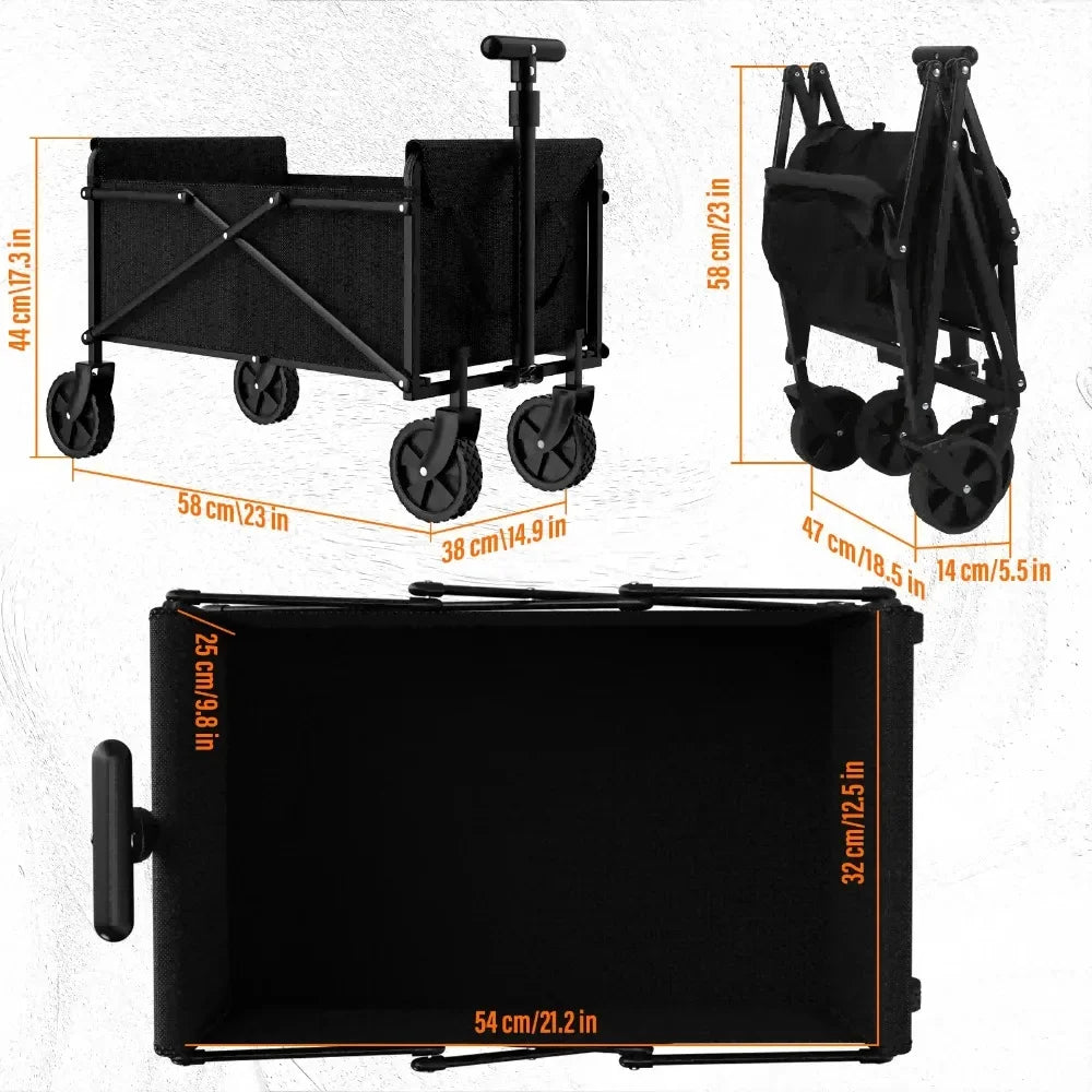 Foldable Wheel Camping Handcart Portable One Hand Cargo