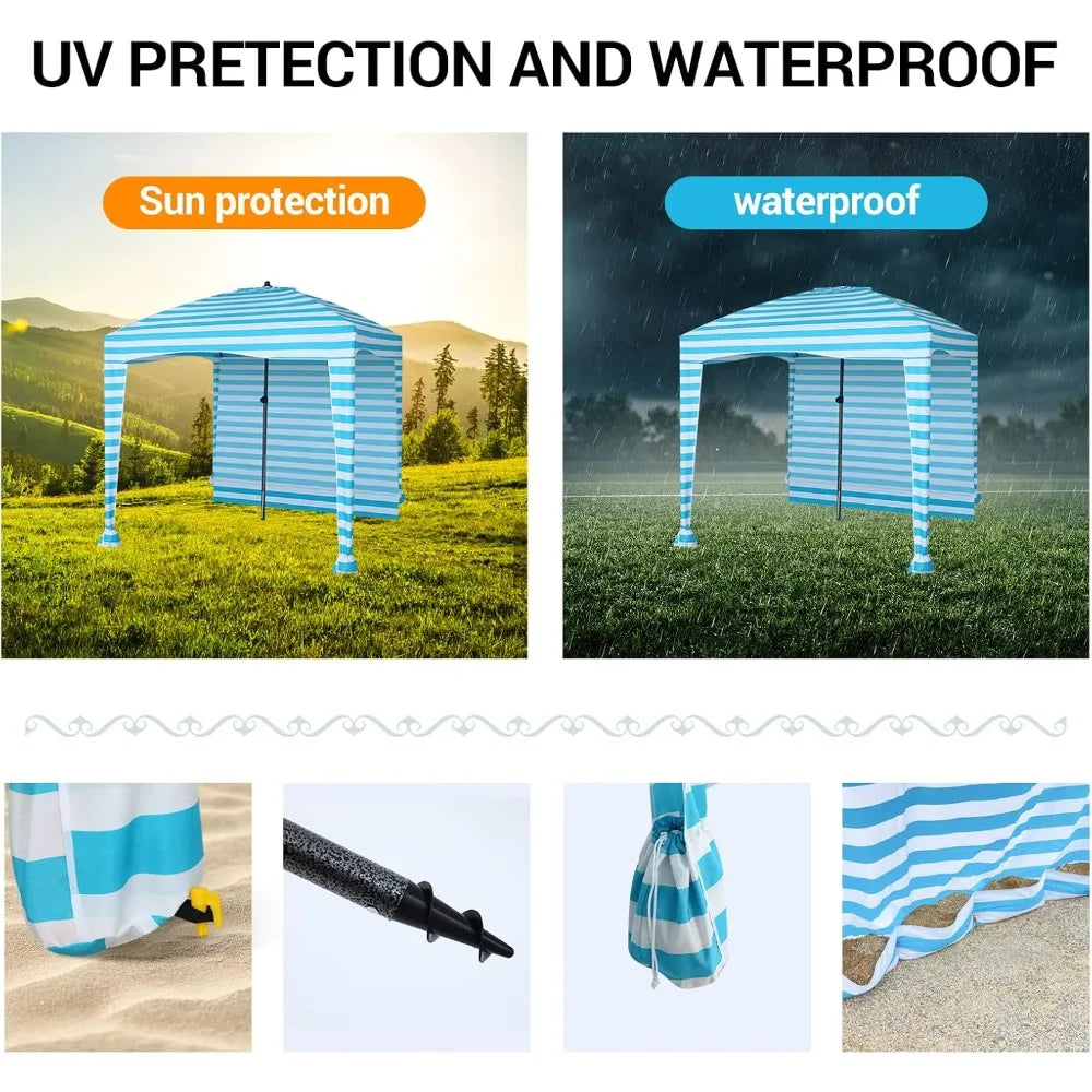 Portable Beach Shelter Canopy 6x6 Sun Shade Cabana Outdoor