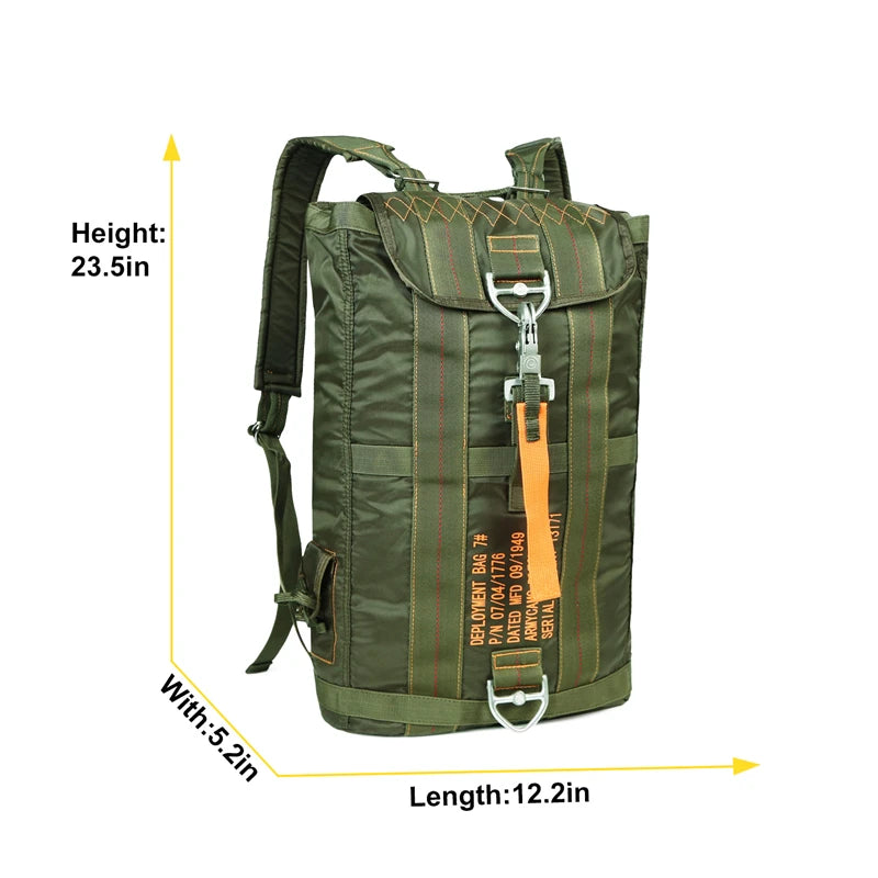 Durable All Purpose Backpack Lightweight Carryall Parachute Bag for Outdoor Hunting Hiking School Adventures