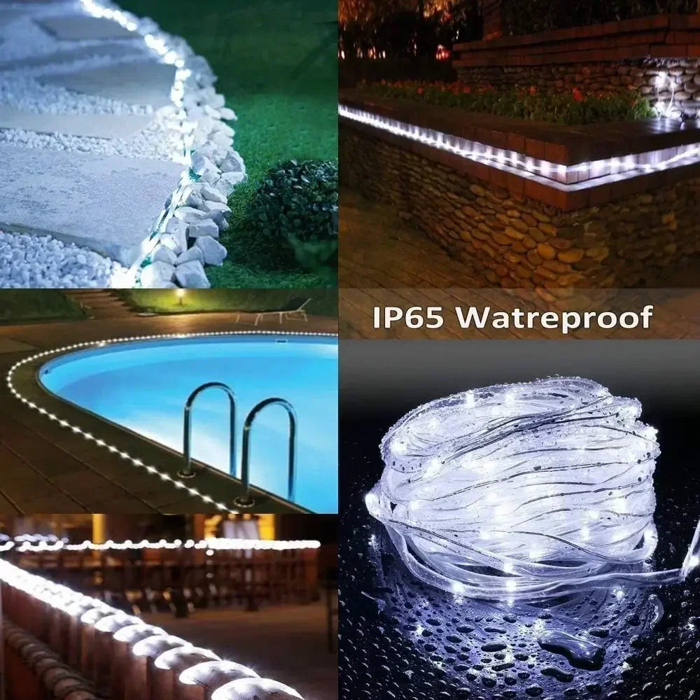 300 LED Solar Rope Lights Outdoor Waterproof 8 Modes