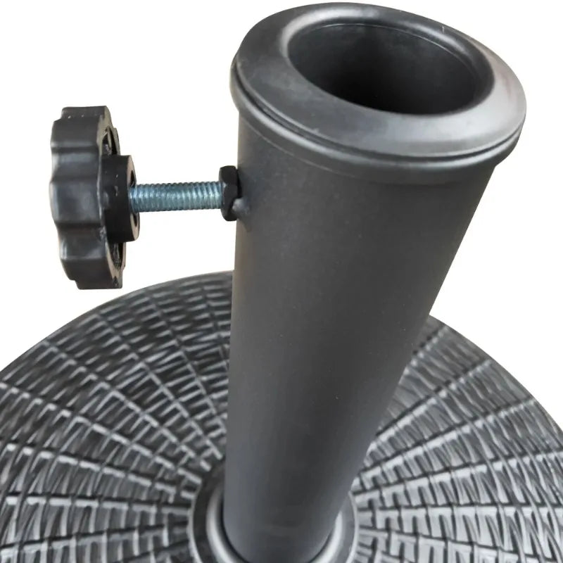 22lb Black Resin Patio Umbrella Base Heavy Duty Secure