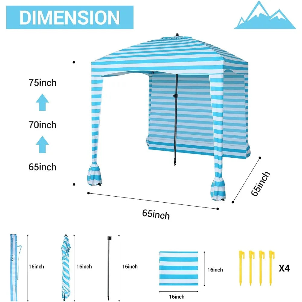 Portable Beach Shelter Canopy 6x6 Sun Shade Cabana Outdoor