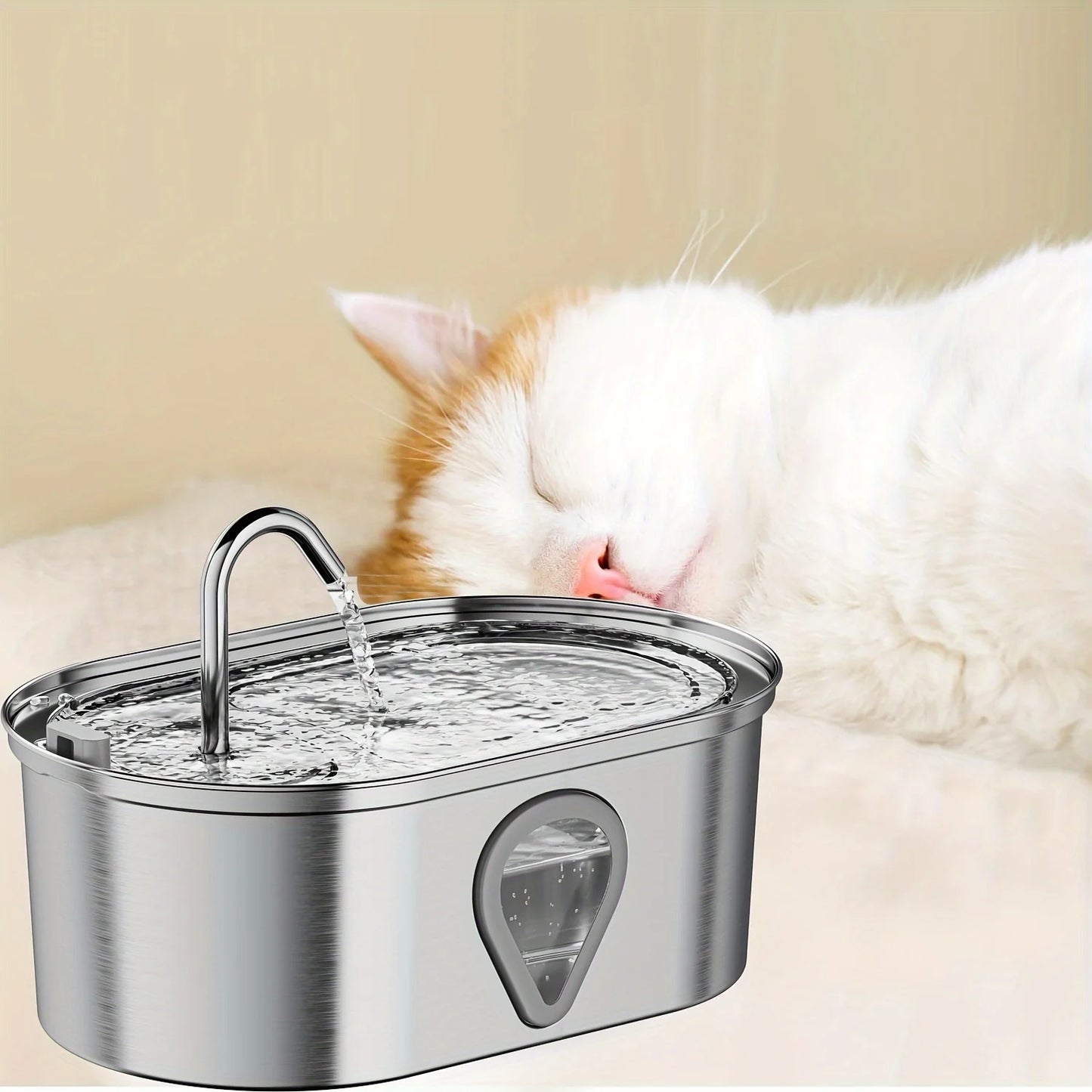 3.5L Cat Water Fountain Automatic Stainless Steel LED