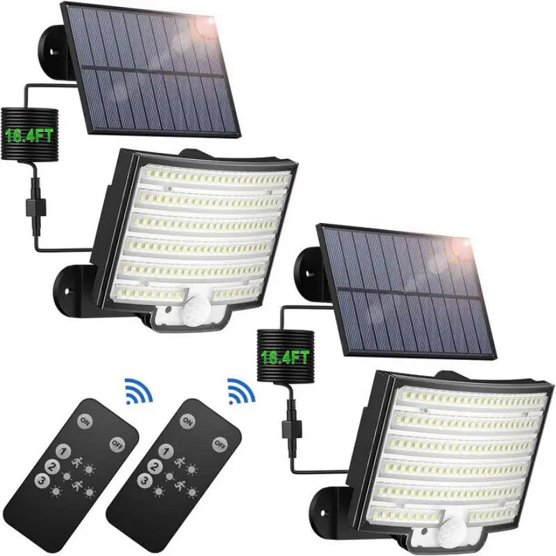 Solar LED Motion Sensor Waterproof Flood Light Remote