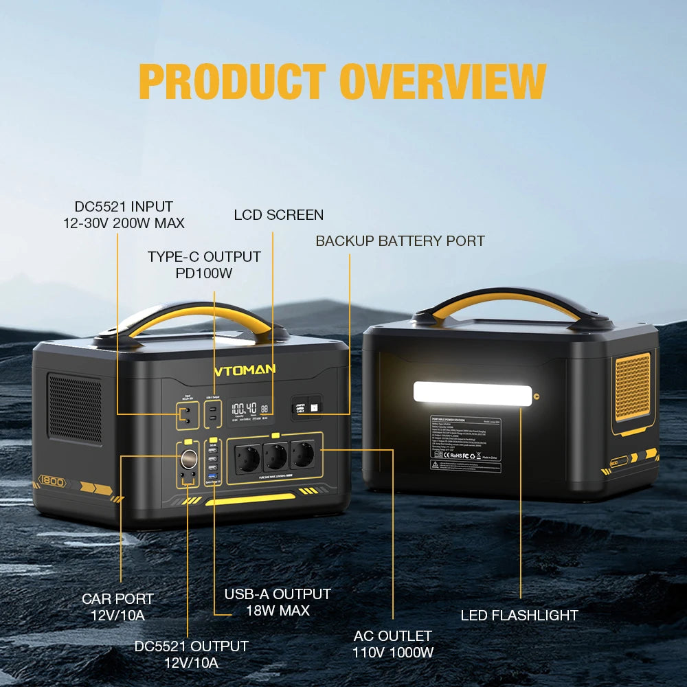 VTOMAN JUMP 2200 Portable Power Station 1548Wh LiFePO4