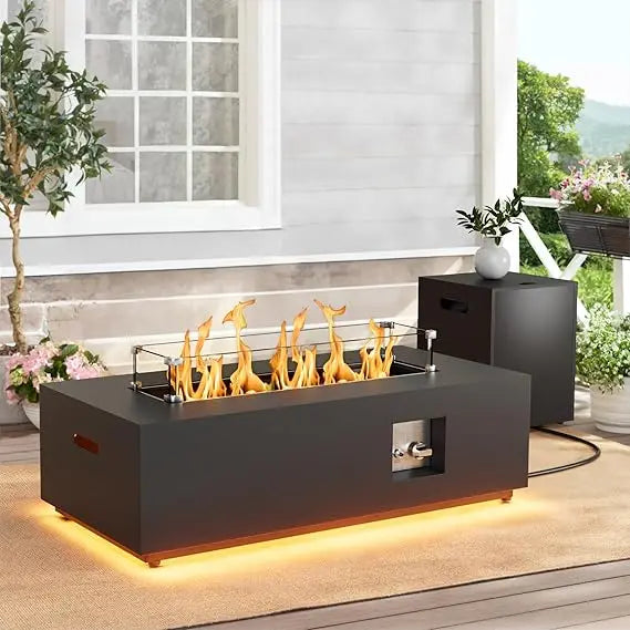 Propane Fire Pit Table 42 Inch Gas Fire Pits Outdoor Fireplaces Tabletop Fire Pit for Patio CSA Certified