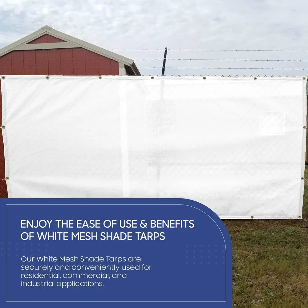 10 Ft X 16 Ft 75 Percent Shade Mesh Tarp With Brass Eyelets