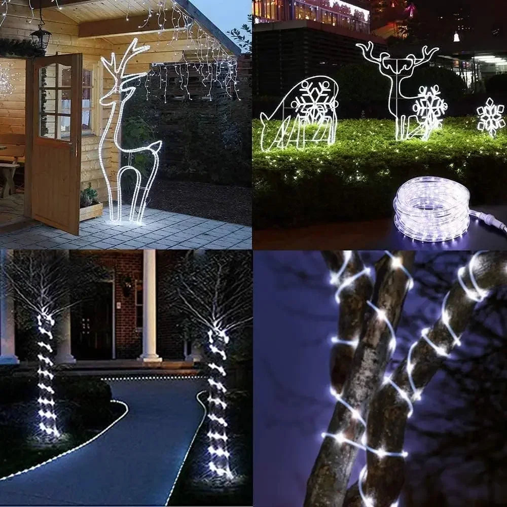 300 LED Solar Rope Lights Outdoor Waterproof 8 Modes