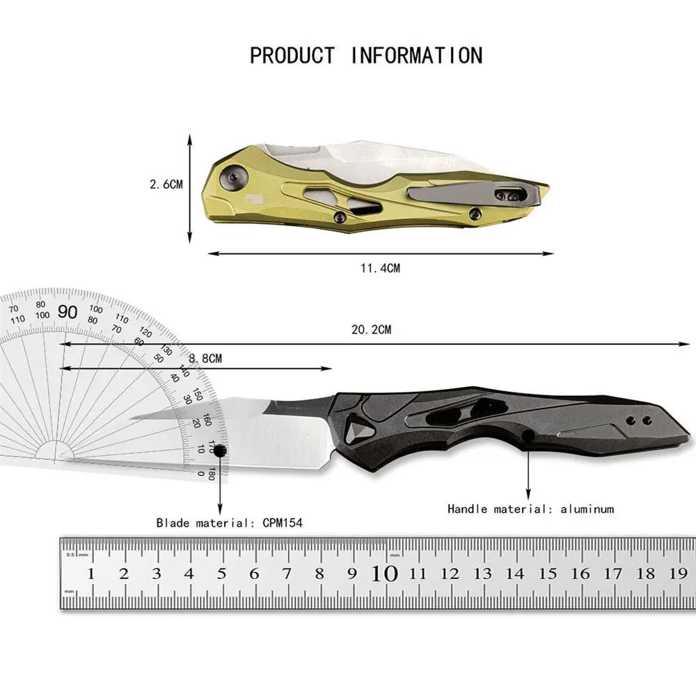 EDC Pocket Folding Knife Aluminum Handle Camping Hunting
