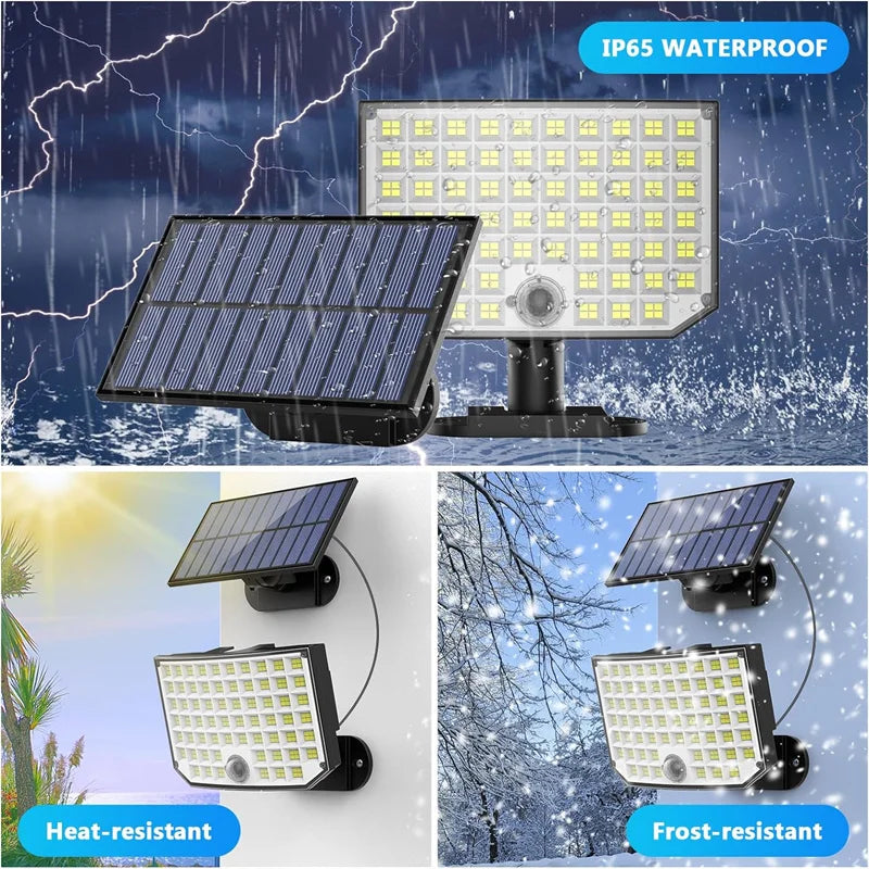 256 LED Solar Motion Sensor Security Flood Light Waterproof