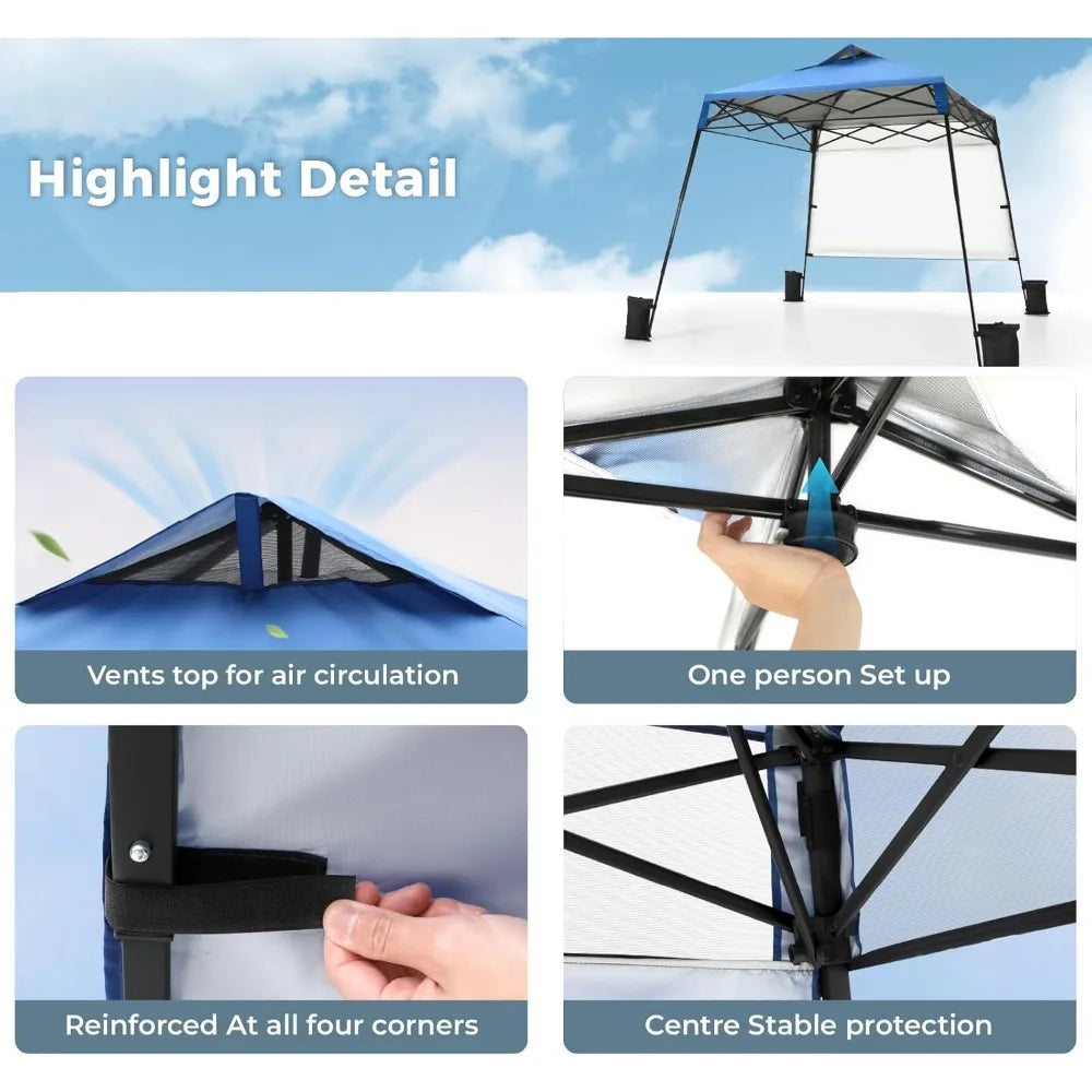 8x8 Ft Pop Up Canopy Tent Vented Top Easy One Person