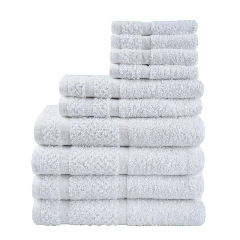 10 Piece Towel Set With Upgraded Softness And Durable Grey