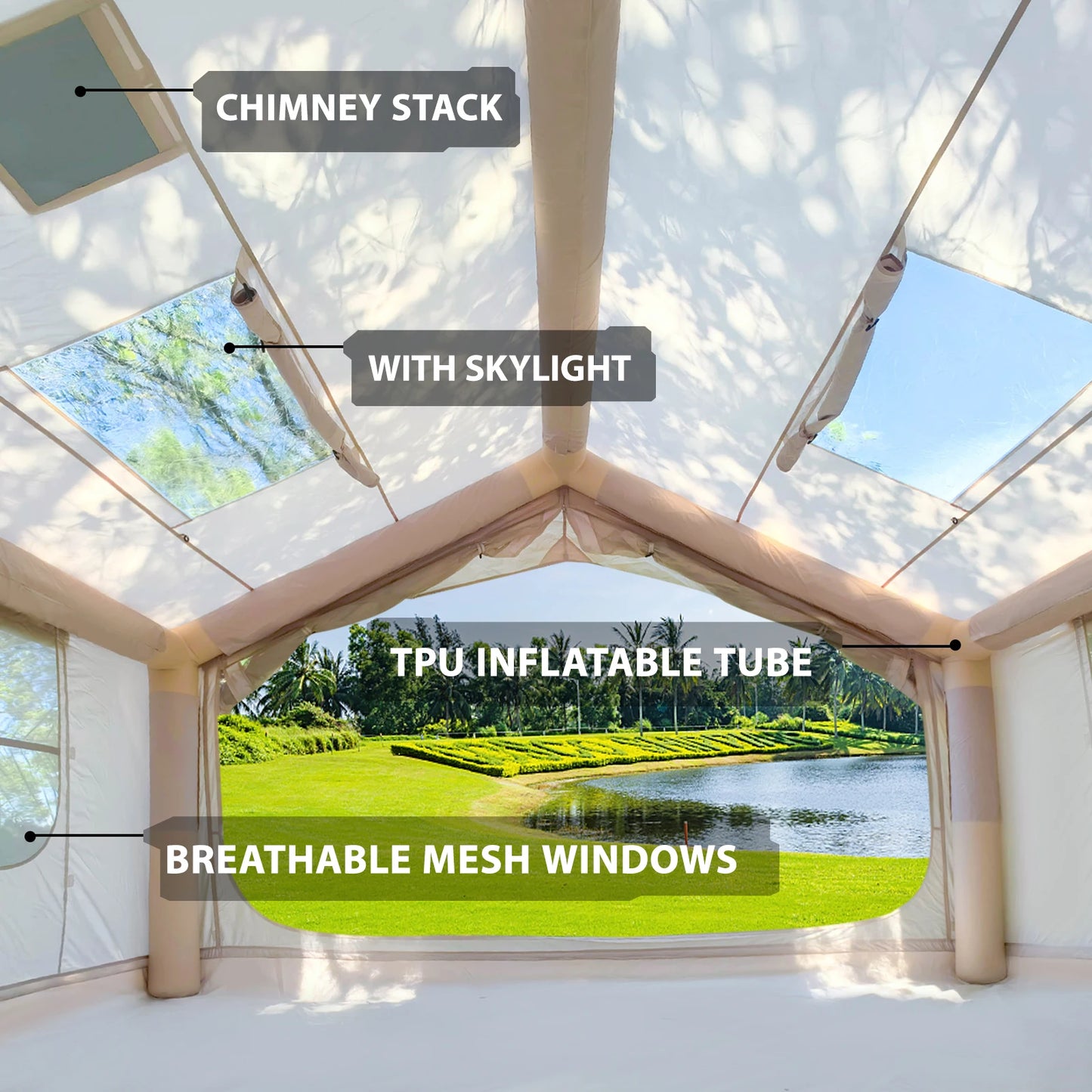 Inflatable Camping Tent 6 To 8 Person Quick Setup 4 Season