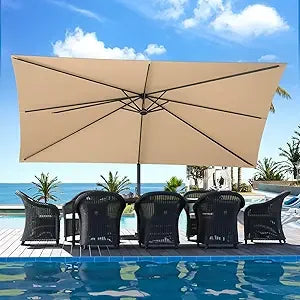 Extra Large 10x13 Ft Rectangular Cantilever Patio Umbrella