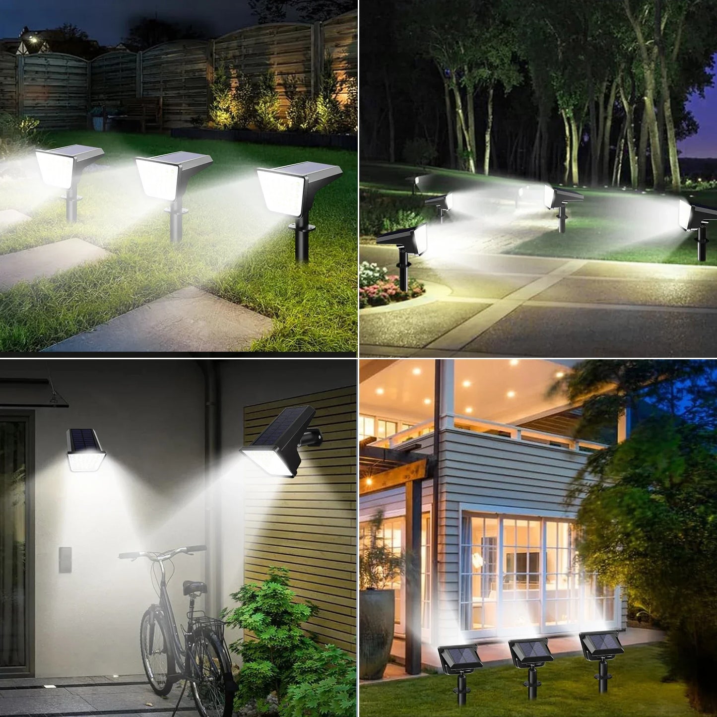 4 Pack Waterproof Solar Street Lights For Yard Garden