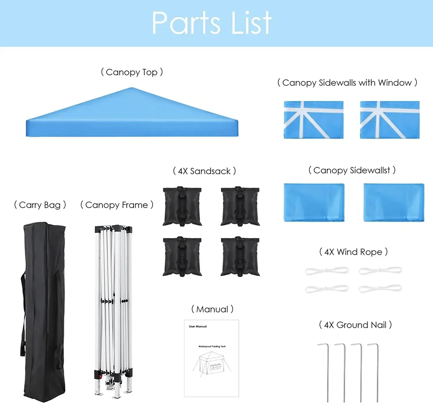 3x3m Sunshade Gazebo Portable Outdoor Rainproof Tent