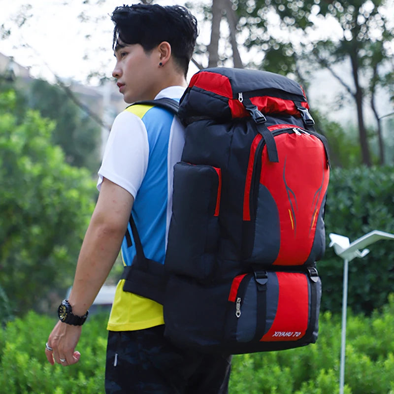 Camping High Capacity Hiking Backpack for Men and Women 70L Waterproof Outdoor Travel Sports Bag