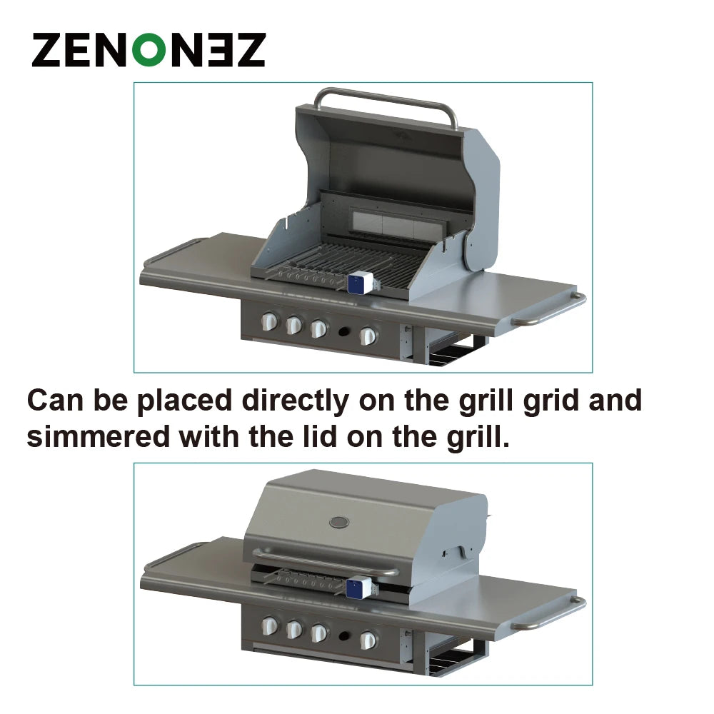 Zenonez Stainless Steel Universal Rotisserie Skewer Kit