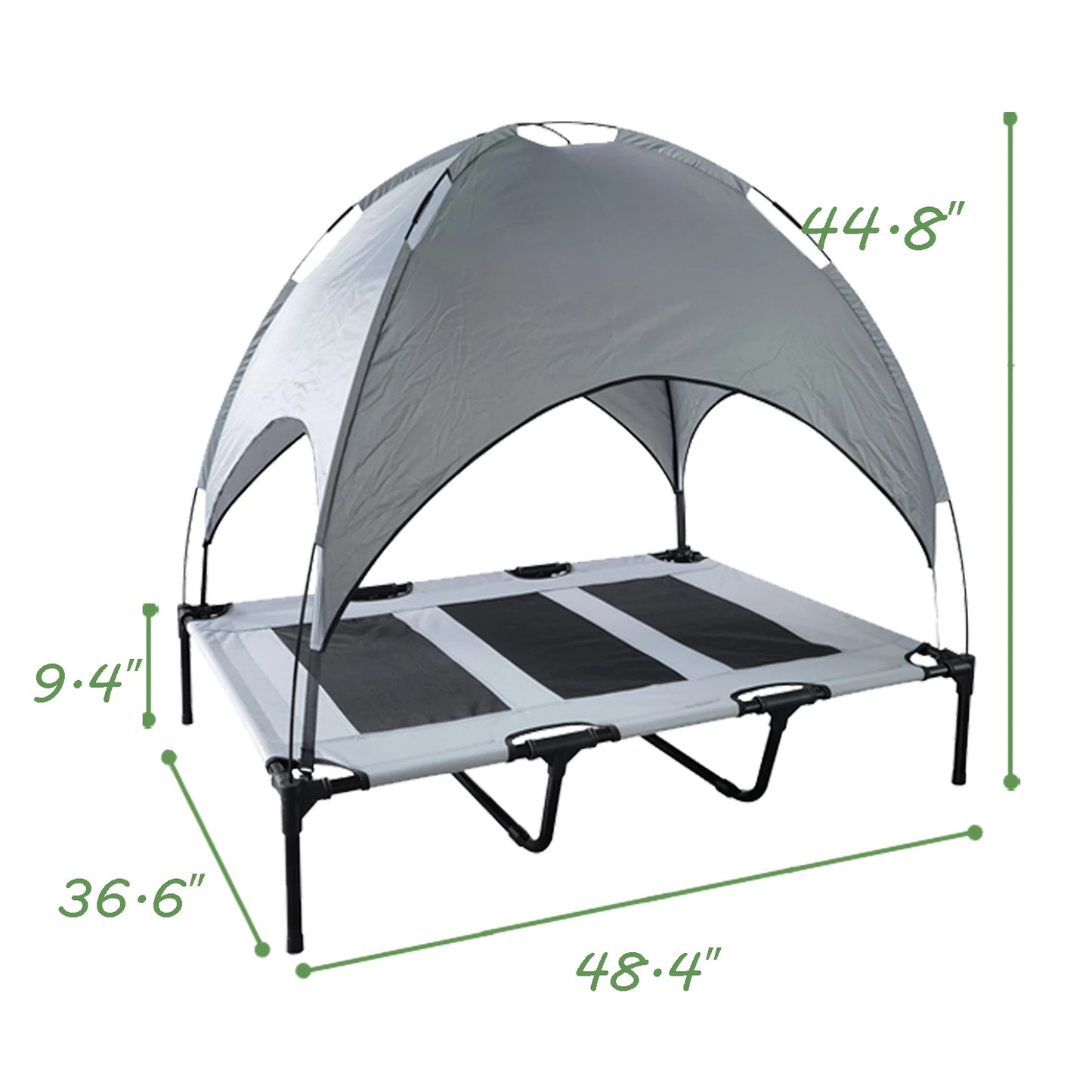 Elevated Dog Bed With Canopy Anti Slip Oxford Fabric
