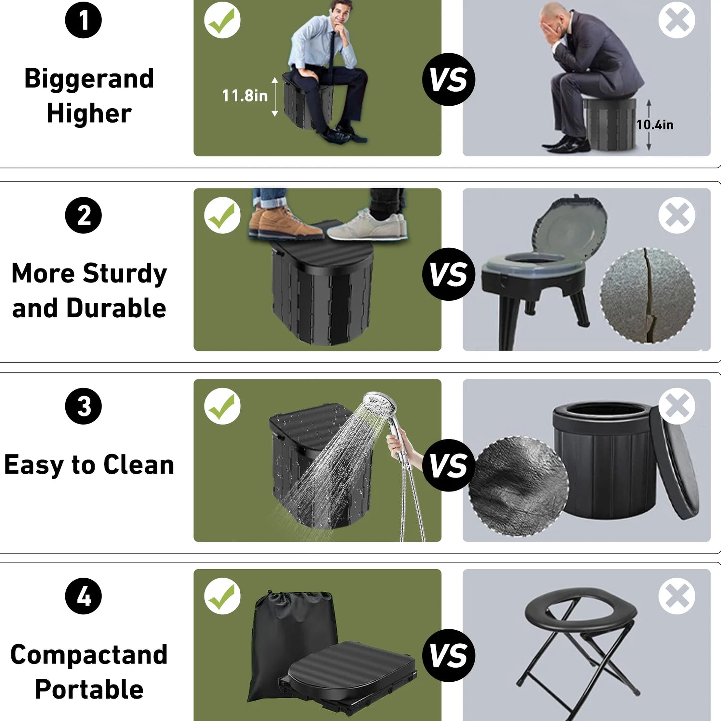 Portable Camping Toilet With 1.5m Pop Up Privacy Tent