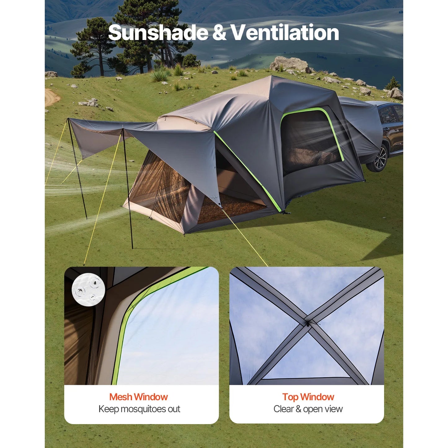 SucceBuy SUV Camp Tent Double Layer Waterproof With Awning