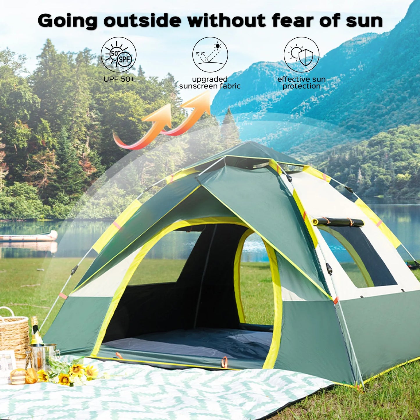 LOVEWE Quick Open Tent Waterproof Lightweight 2 Person
