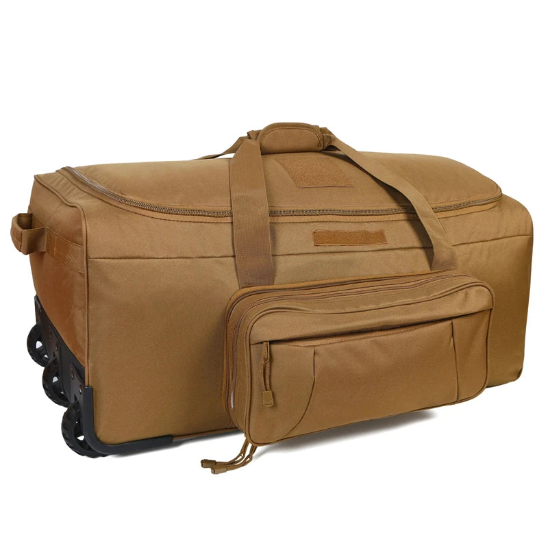 124L Large Capacity Waterproof Nylon Outdoor Camping Travel Bag Trolley Case Practical Handbag Storage Military Bag
