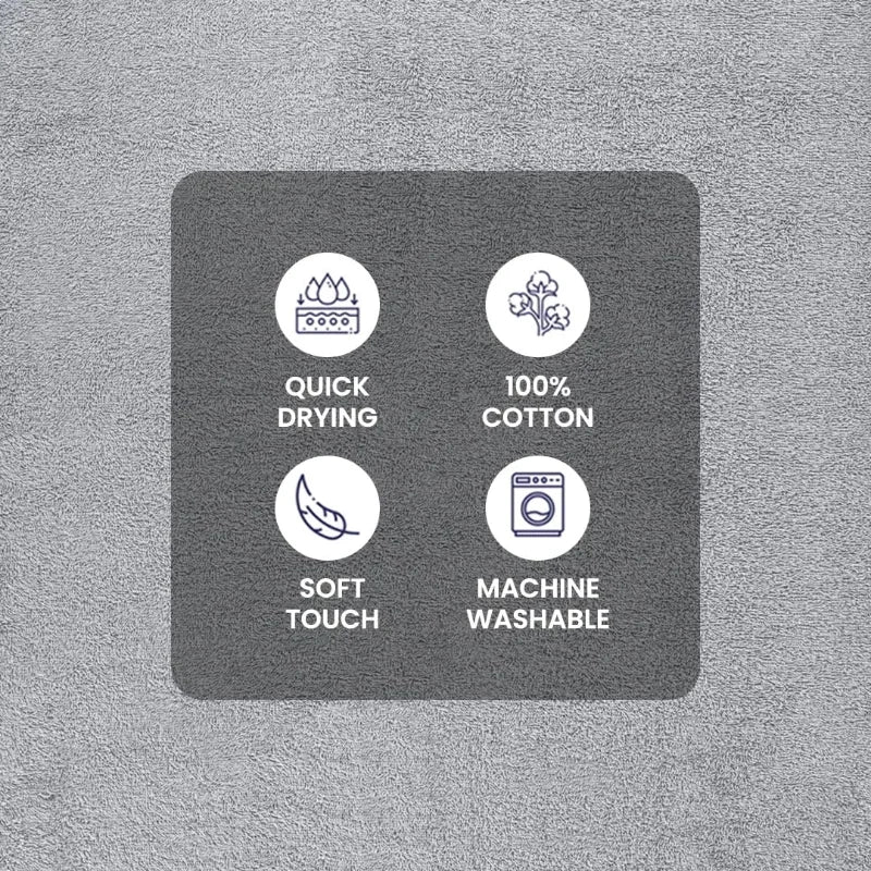 10 Piece Towel Set With Upgraded Softness And Durable Grey